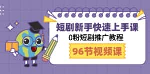 （9355期）短剧新手快速上手课，0粉短剧推广教程（98节视频课）-优优云创网