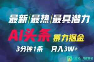 (9348期)2024年最强副业?AI撸头条3天必起号,一键分发,简单无脑,但基本没人知道-优优云创网