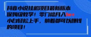 抖音最新小说挂机项目,保姆级教学,零成本月入1w+,小白轻松上手-优优云创网