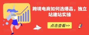 跨境电商如何选爆品,独立站建站实操-优优云创网