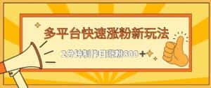多平台快速涨粉最新玩法,2分钟制作,日涨粉800+-优优云创网