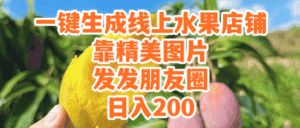 (9467期)一键生成线上水果店,靠精美图片发发朋友圈,也能日入200-优优云创网