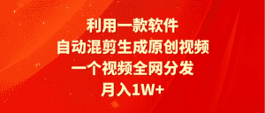 (9472期)利用一款软件,自动混剪生成原创视频,一个视频全网分发,月入1W+附软件-优优云创网