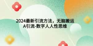 （9442期）2024最新引流方法，无脑搬运，A引流-数字人人性思维-优优云创网