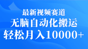 (9446期)最新视频赛道 无脑自动化搬运 轻松月入10000+-优优云创网