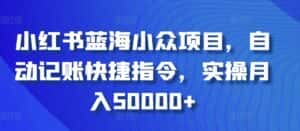 小红书蓝海小众项目,自动记账快捷指令,实操月入50000+-优优云创网