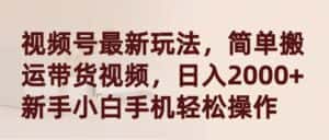 （9486期）视频号最新玩法，简单搬运带货视频，日入2000+，新手小白手机轻松操作-优优云创网