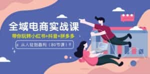 (9529期)全域电商实战课:从入驻到盈利,带你玩转小红书+抖音+拼多多(80节课)-优优云创网