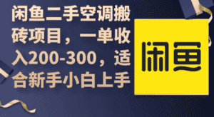 (9539期)闲鱼二手空调搬砖项目,一单收入200-300,适合新手小白上手-优优云创网