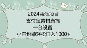 2024年蓝海项目,支付宝素材直播,无需出境,小白也能日入1000+ ,实操教程-优优云创网