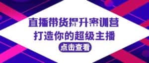 直播带货提升特训营，打造你的超级主播（3节直播课+配套资料）-优优云创网