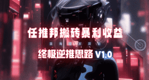 (9566期)【限时蓝海】任推邦搬砖暴利吃收益_终极逆推思路V1.0-优优云创网