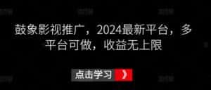 鼓象影视推广,2024最新平台,多平台可做,收益无上限-优优云创网