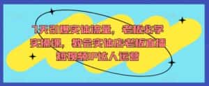 7天引爆实体流量,老板必学实操课,教会实体店老板直播短视频IP达人运营-优优云创网