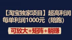 【淘宝独家项目】超高利润:每单利润1000元-优优云创网