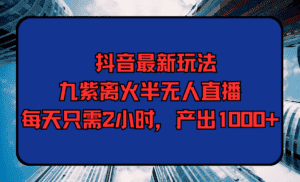 (9619期)抖音最新玩法,九紫离火半无人直播,每天只需2小时,产出1000+-优优云创网