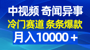(9627期)中视频奇闻异事,冷门赛道条条爆款,月入10000+-优优云创网