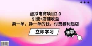 （9645期）虚拟电商项目2.0：引流+店铺收益  卖一单，挣一单的钱，付费暴利起店-优优云创网