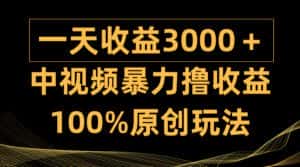 (9696期)中视频暴力撸收益,日入3000+,100%原创玩法,小白轻松上手多种变现方式-优优云创网
