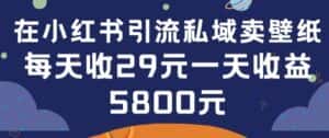 在小红书引流私域卖壁纸每张29元单日最高卖出200张(0-1搭建教程)-优优云创网