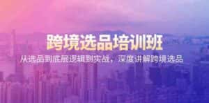 跨境选品培训班:从选品到底层逻辑到实战,深度讲解跨境选品-优优云创网