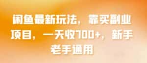 闲鱼最新玩法,靠买副业项目,一天收700+,新手老手通用-优优云创网