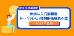 (9744期)拼多多虚拟项目:入门到精通,开一个月入万把块的店铺 真不难(24年更新)-优优云创网