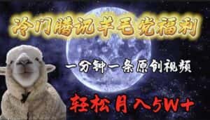 (9758期)冷门腾讯羊毛党福利,1分钟中一条原创视频,轻松月入50000+-优优云创网