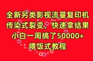全新另类影视流量复印机,传染式裂变,快速拿结果,小白一周搞了50000+,喂饭式教程-优优云创网