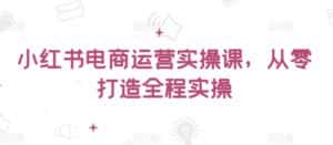 小红书电商运营实操课，​从零打造全程实操-优优云创网