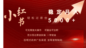 (9792期)小红书轻松过原创稳定月入5000+-优优云创网