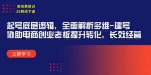 （9806期）某收费培训39期线下课：起号底层逻辑，全面解析多维 建号，协助电商创业…-优优云创网