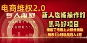 电商维权 4.0 如何做到月入 5 万+每天 1 小时新人也能快速上手【仅揭秘】-优优云创网