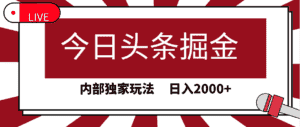 (9832期)今日头条掘金,30秒一篇文章,内部独家玩法,日入2000+-优优云创网