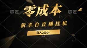 （9841期）新平台直播挂机最新玩法，0成本，不违规，日入2000+-优优云创网
