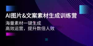 （9869期）AI图片&文案素材生成训练营，海量素材一键生成 高效运营 提升数倍人效-优优云创网
