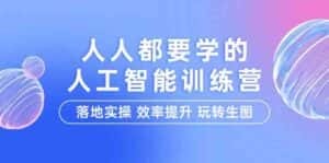 人人都要学的人工智能特训营,落地实操 效率提升 玩转生图(22节课)-优优云创网