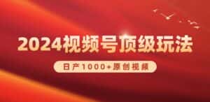 (9905期)2024视频号新赛道,日产1000+原创视频,轻松实现日入3000+-优优云创网