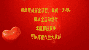 （9923期）最新挂机掘金项目，单机一天40+，脚本全自动运行，解放双手，可矩阵操作…-优优云创网