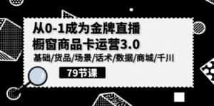 (9927期)0-1成为金牌直播-橱窗商品卡运营3.0,基础/货品/场景/话术/数据/商城/千川-优优云创网