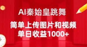 AI秦始皇跳舞，简单上传图片和视频，单日收益1000+-优优云创网