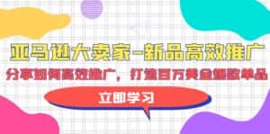 (9945期)亚马逊 大卖家-新品高效推广,分享如何高效推广,打造百万美金爆款单品-优优云创网