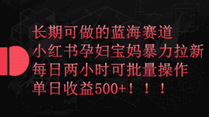 (9952期)小红书孕妇宝妈暴力拉新玩法,每日两小时,单日收益500+-优优云创网