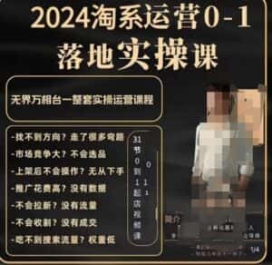 老肥电商·2024淘系运营从0-1落地实操课,无界万相台一整套实操运营课程-优优云创网