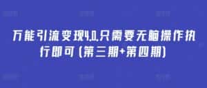 万能引流变现4.0.只需要无脑操作执行即可(第三期+第四期)-优优云创网