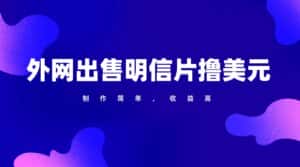 通过外网出售明信片赚取美元，制作简单，收益高，项目简单-优优云创网