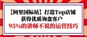 (9976期)【阿里国际站】打造Top店铺-获得优质询盘客户,95%的讲师不说的运营技巧-优优云创网