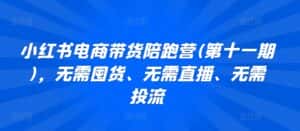 小红书电商带货陪跑营(第十一期),无需囤货、无需直播、无需投流-优优云创网