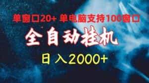 （10054期）全自动挂机 单窗口日收益20+ 单电脑支持100窗口 日入2000+-优优云创网