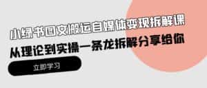 (10055期)小绿书图文搬运自媒体变现拆解课,从理论到实操一条龙拆解分享给你-优优云创网